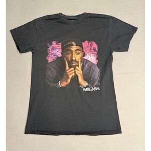 Poetic‎ Justice Tupac Graphic T-Shirt Black Short Sleeve Top Women's Small